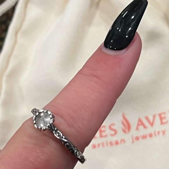 James Avery- White Saphire Birthstone Ring- April- Size 10 - Picture 3 of 3